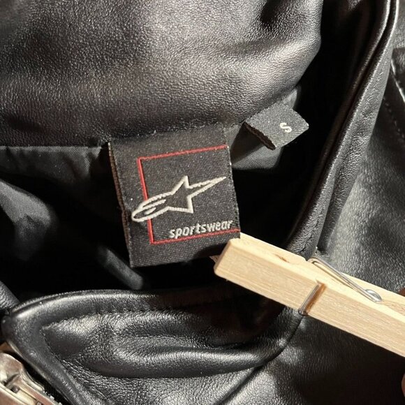 Alpinestars 100% Leather Motorcycle Jacket Womens S Side Zip Pleated Moto Black - Picture 10 of 16